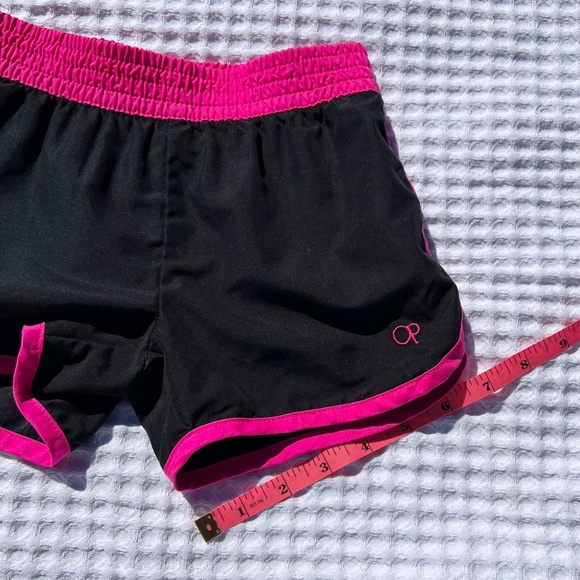 OP Black Girls Shorts with Hot Pink Elastic Waistband and Trim - Picture 14 of 14